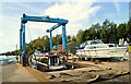 Boat lift at Thames and Kennet Marina in RG4 5BQ