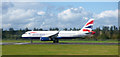 BA aircraft at Edinburgh Airport in EH12 0AN