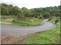 Bend in the road below The Brunt in EH42 1SJ