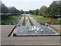 Fountain and avenue at the Mall, Cribbs Causeway in BS10 7UG