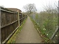 Hersham: Footpath from Waitrose to the open space by the River Mole in KT12 4JL