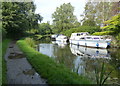 Boats along the Lancaster Canal in Preston in PR2 1JQ