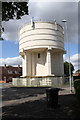 Water tower in middle of Tanfields Grove in NN17 1YR