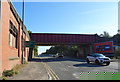 Railway bridge over Oldham Road (A62) in M40 8NP