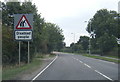 A1041 leaving Snaith at a large warning sign in DN14 9DP