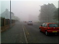 Foggy morning on Montrose Street in G81 1QW