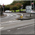 Traffic lights at the southeast end of the A4065, Bryncethin in CF32 9TB