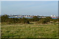 Rough fields at Hythe, with Southampton in the distance in SO45 6AA