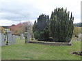 Yew tree grotto in St Finan's kirkyard, Migvie in AB34 4XP