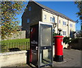 George VI postbox and telephone box on Featherstall Road, Littleborough in OL15 9LJ