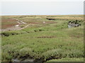Footbridge over creek on Stiffkey salt marshes in Stiffkey