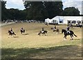 Dressage warm-up area at Gatcombe Horse Trials in GL8 8NW