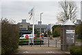 Entrance to Glaxo SmithKline research centre, Stevenage in SG1 2BP
