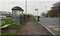 X1/X2/X4 bus stop and shelter, Bryntirion in CF31 5FF