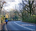 Bend in Holmfirth Road (A635) in OL3 7EH
