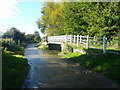 Ford and footbridge across the River Cam or Granta, Hinxton in CB10 1RS