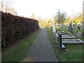 Pathway through the burial ground of St John's Church, Ashton Hayes in Ashton Hayes and Horton-cum-Peel