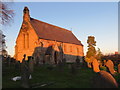 The church of St Paul at Rhosesmor bathed in late afternoon November sunshine in CH7 6QE