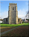 Litlington: St Catherine - tower and churchyard in SG8 0QL