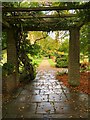 Archway in gardens at RSPB The Lodge in SG19 2AB