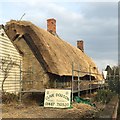 Cottage being thatched in Gamlingay