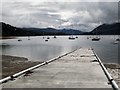 Down  the  landing/launching  slipway  at  low  water in Ullapool