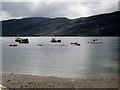 Boats  at  moorings  on  Loch  Broom  Ullapool in Ullapool