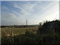 Pylons and fields south of Greetwell Road in LN3 4PL