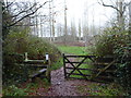 Gate on the footpath at Winslade Park in EX5 1QN