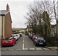 Car-lined Colenso Terrace, Rhymney in NP22 5BW