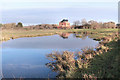 Pond and Control Tower, Greenham Common in RG19 8BZ