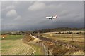 Germanwings aircraft approaching Edinburgh Airport in EH12 0AN