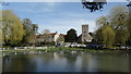 Buriton - St Mary's Church & village pond in GU31 5SG