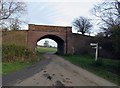 Former railway bridge at Marefield from west on 05 November 2018 in Marefield