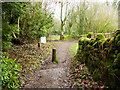 Footpath past a caravan site in ST13 8RW