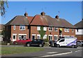 Houses on corner of Strathmore Road/William Iliffe Street junction in LE10 0JU