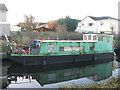 Moored canal boat at Ratho in EH28 8PD