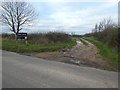 Farm track and field entrance, near Thurlbear in TA3 5DQ