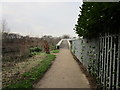 Approach to the footbridge of the canal, Top Lock, Mexborough in S64 0HE