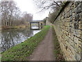 Towpath beside and Bretton Street Bridge crossing the Dewsbury Old Cut in WF12 8LN