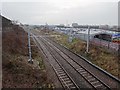 Walsall-Rugeley railway line from the Leamore Lane bridge in WS2 7JZ