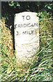 Old Milestone by the A487, Penffynnon, east of Penparc in SA43 1RH