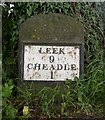 Old Milestone by the A522, south of Harewood Hall in ST10 1JW