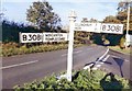 Direction Sign - Signpost by the B3081, Shepton Montague Parish in BA9 8HH