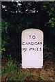 Old Milestone by the A487, Castell-Pigyn, Llanarth Parish in SA47 0PU