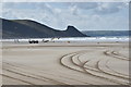 Tracks in the sand, Newgale in SA62 6AR