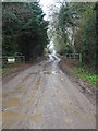 Looking down farm track in PE37 8DZ