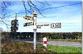 Direction Sign - Signpost on the A362 at Buckland Down in BA11 2RJ