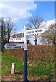 Direction Sign - Signpost at Town's End, Leigh on Mendip in BA3 5QR