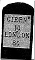 Old Milestone by the A417, Fairford parish in GL7 4GU